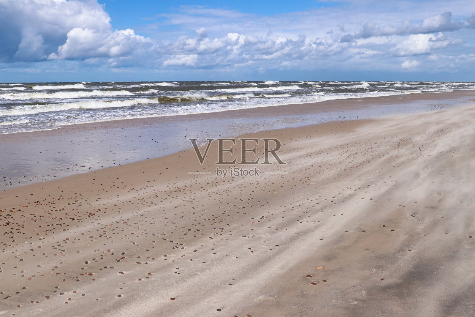 风在波罗的海海岸的沙滩上吹着细沙照片摄影图片