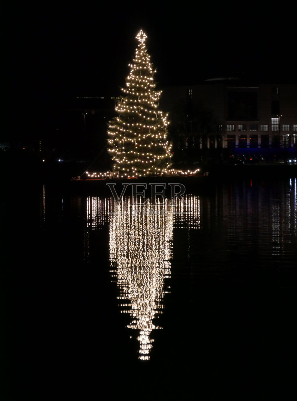 汉堡宾纳尔斯特的圣诞树照片摄影图片
