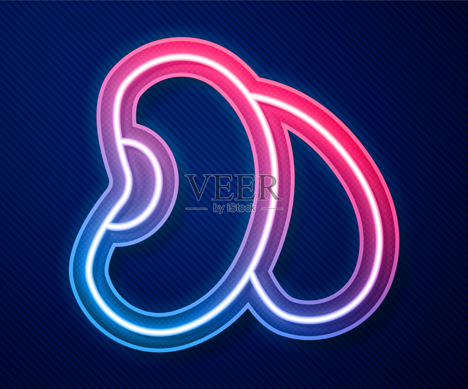 发光的霓虹灯线豆子图标孤立在蓝色插画图片素材