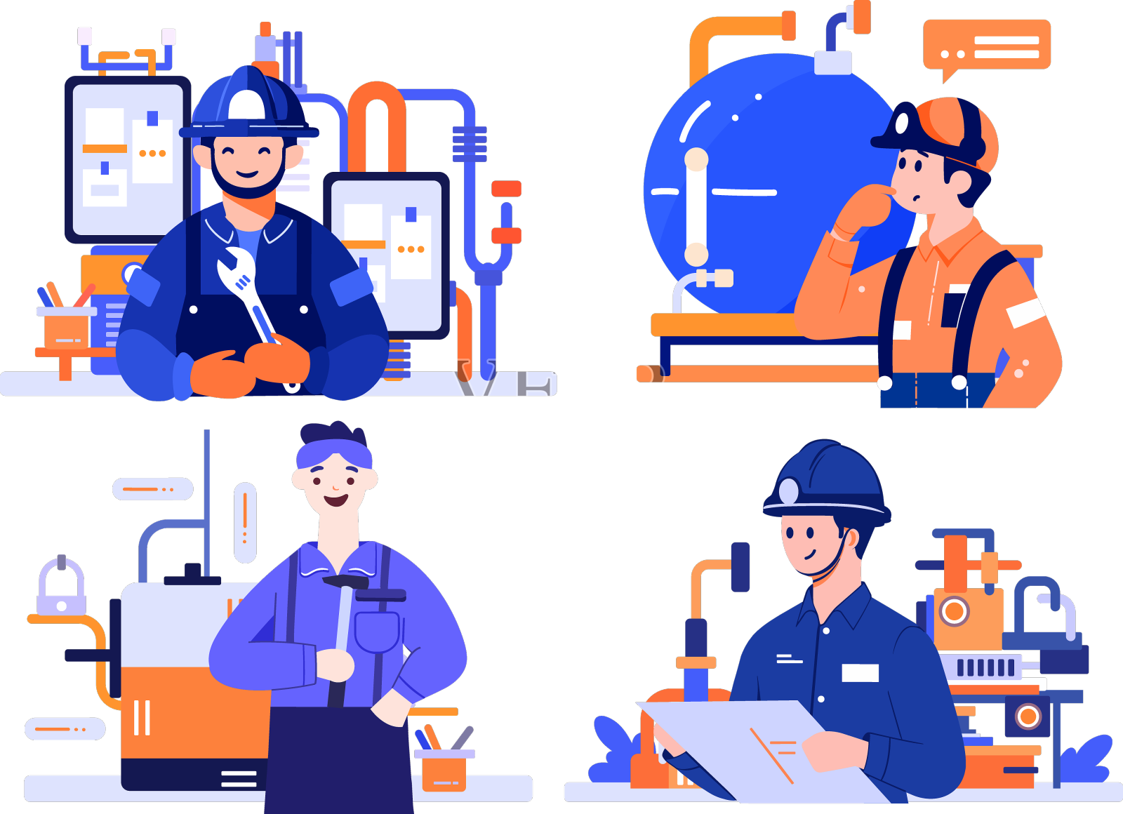 手画技师或工程师与发动机设计元素图片