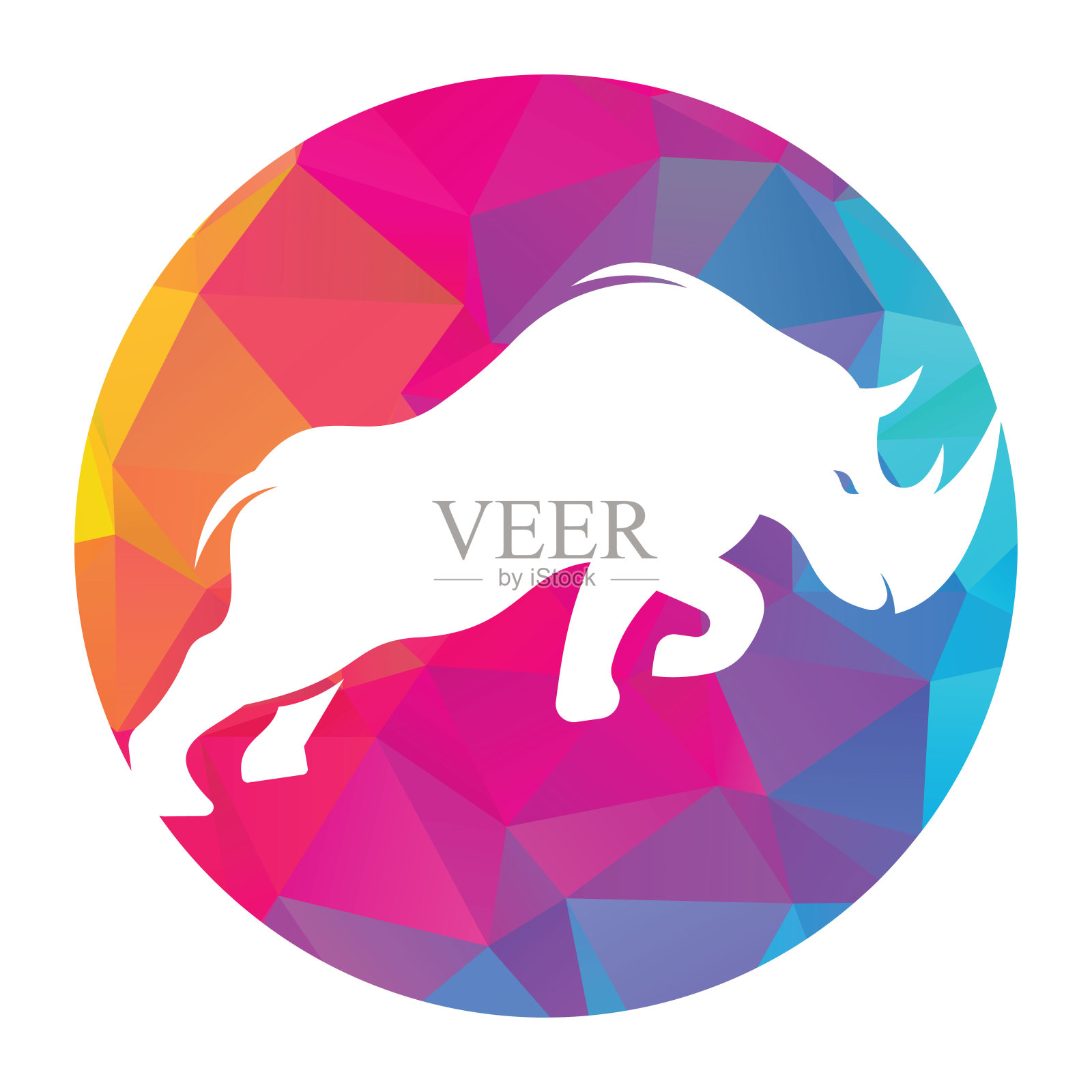 犀牛标志矢量设计。插画图片素材