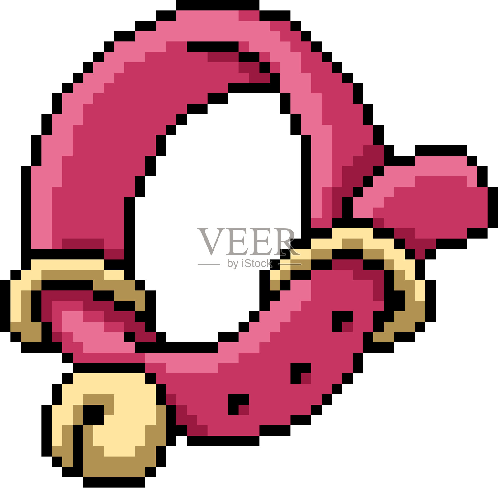 像素艺术小宠物项圈插画图片素材