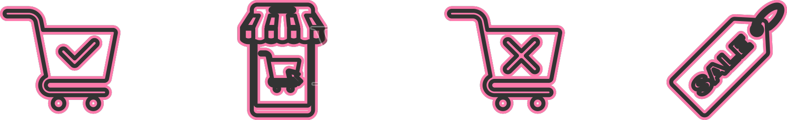 设置线购物车与复选标记删除设计元素图片