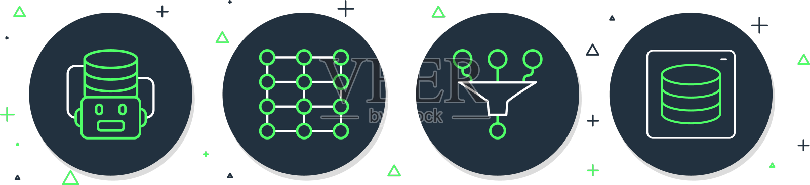 人工设置线性神经网络漏斗过滤设计元素图片