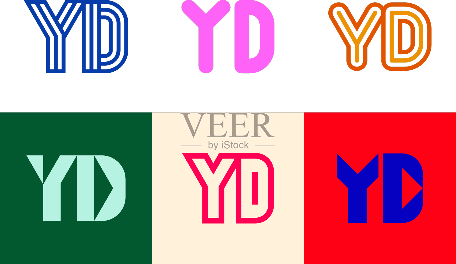 一套字母yd标识设计元素图片