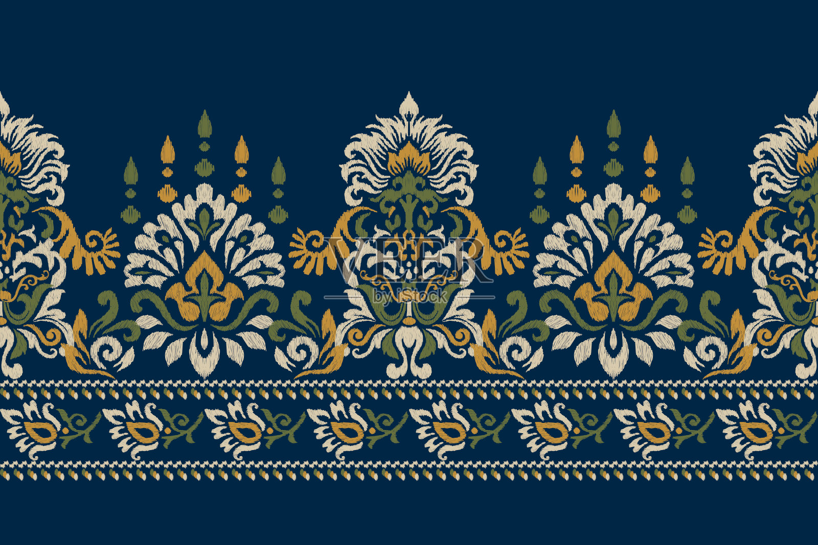 印度伊卡特花佩斯利图案插画图片素材