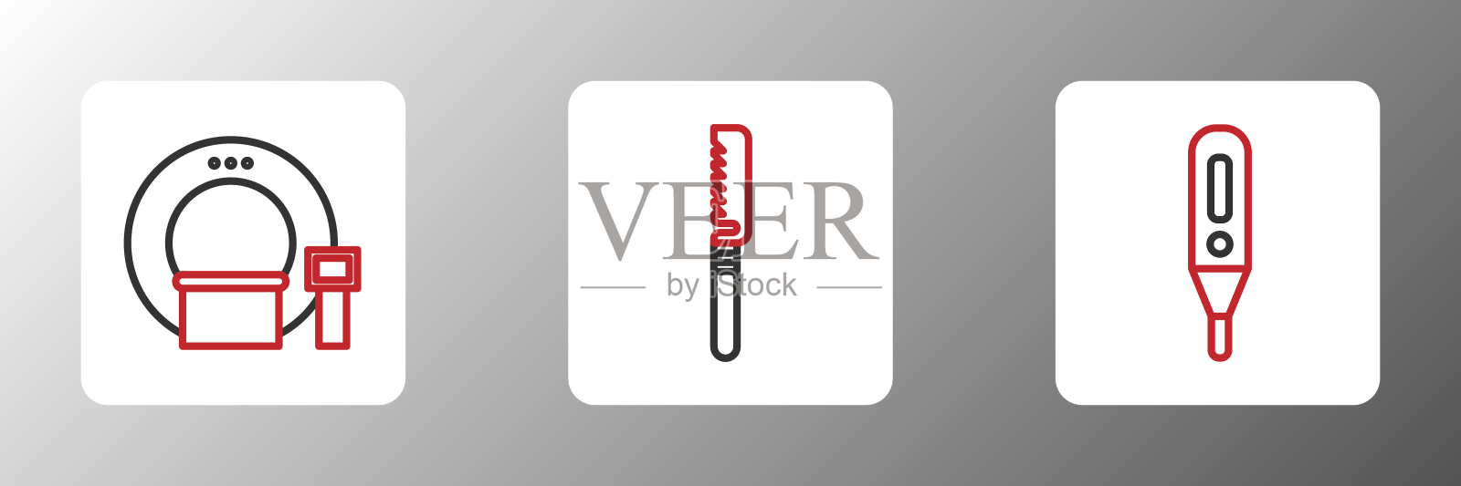 设置线医疗数字体温计断层扫描设计元素图片