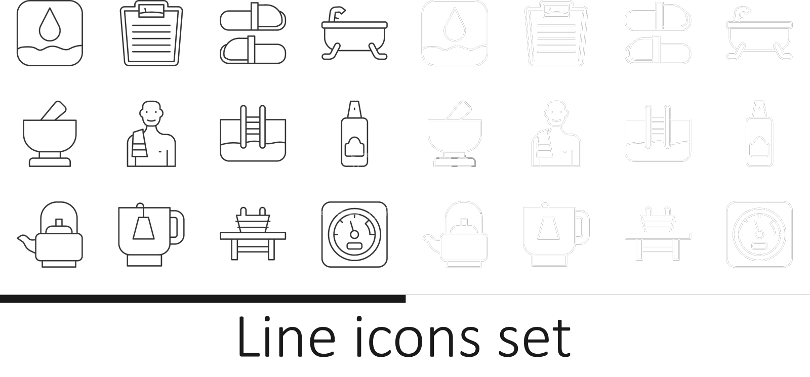 设置线桑拿温度计喷雾罐设计元素图片