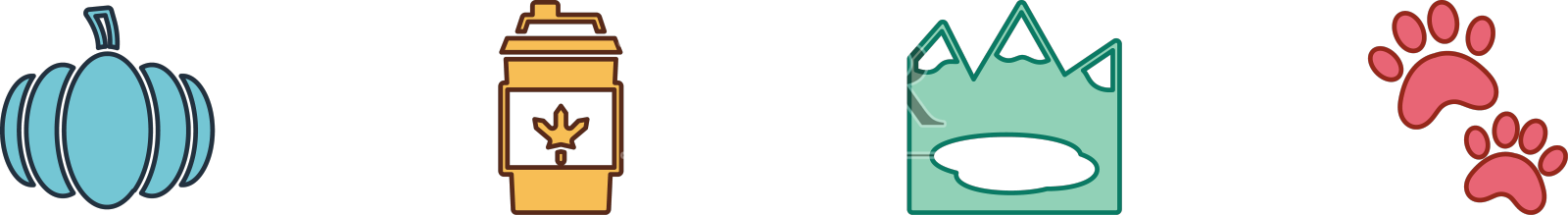 设南瓜咖啡杯去加拿大湖和设计元素图片