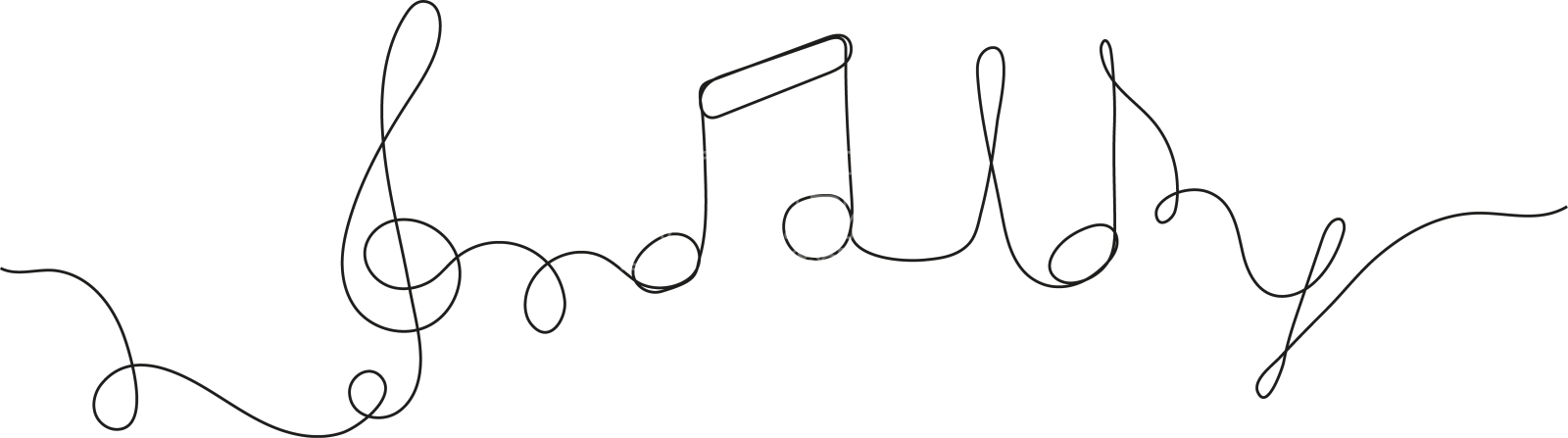 连续的一行高音谱号和乐谱设计元素图片