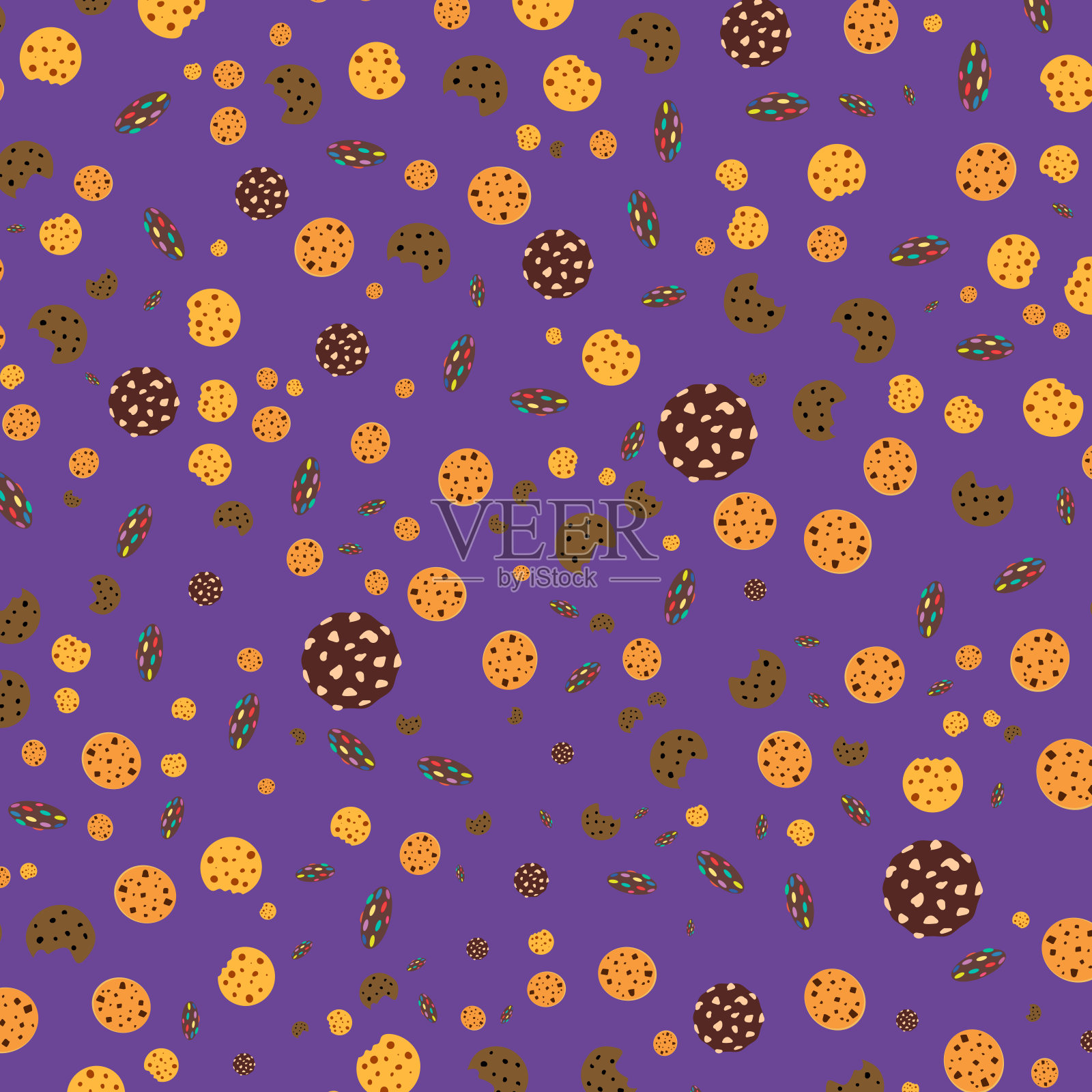 国家饼干日无缝模式矢量插图。饼干日海报，12月4日。重要的一天。插画图片素材