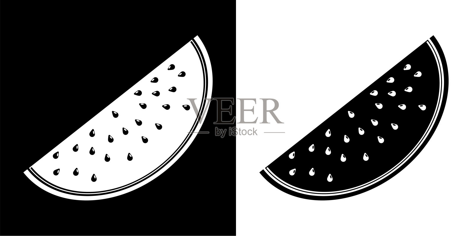 西瓜图标。插画图片素材