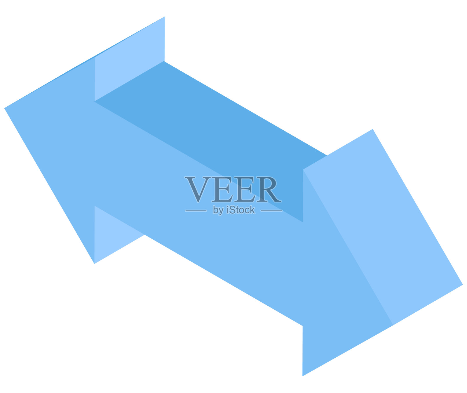 等距双箭头插画图片素材