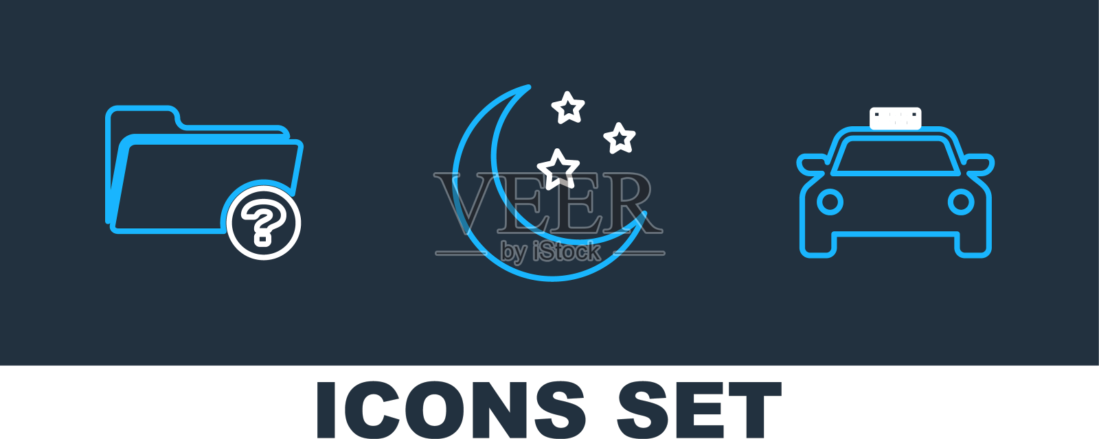 设线出租汽车不明目录和月亮和设计元素图片