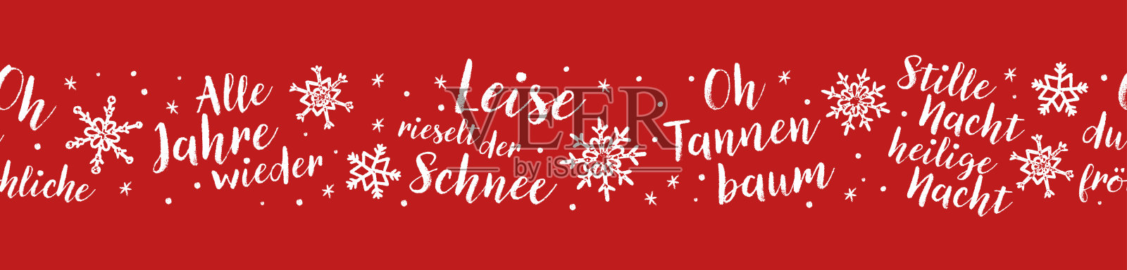 手写歌词从德国圣诞歌曲喜欢“平安夜”，无缝图案，背景伟大的包装，壁纸，横幅-矢量设计插画图片素材