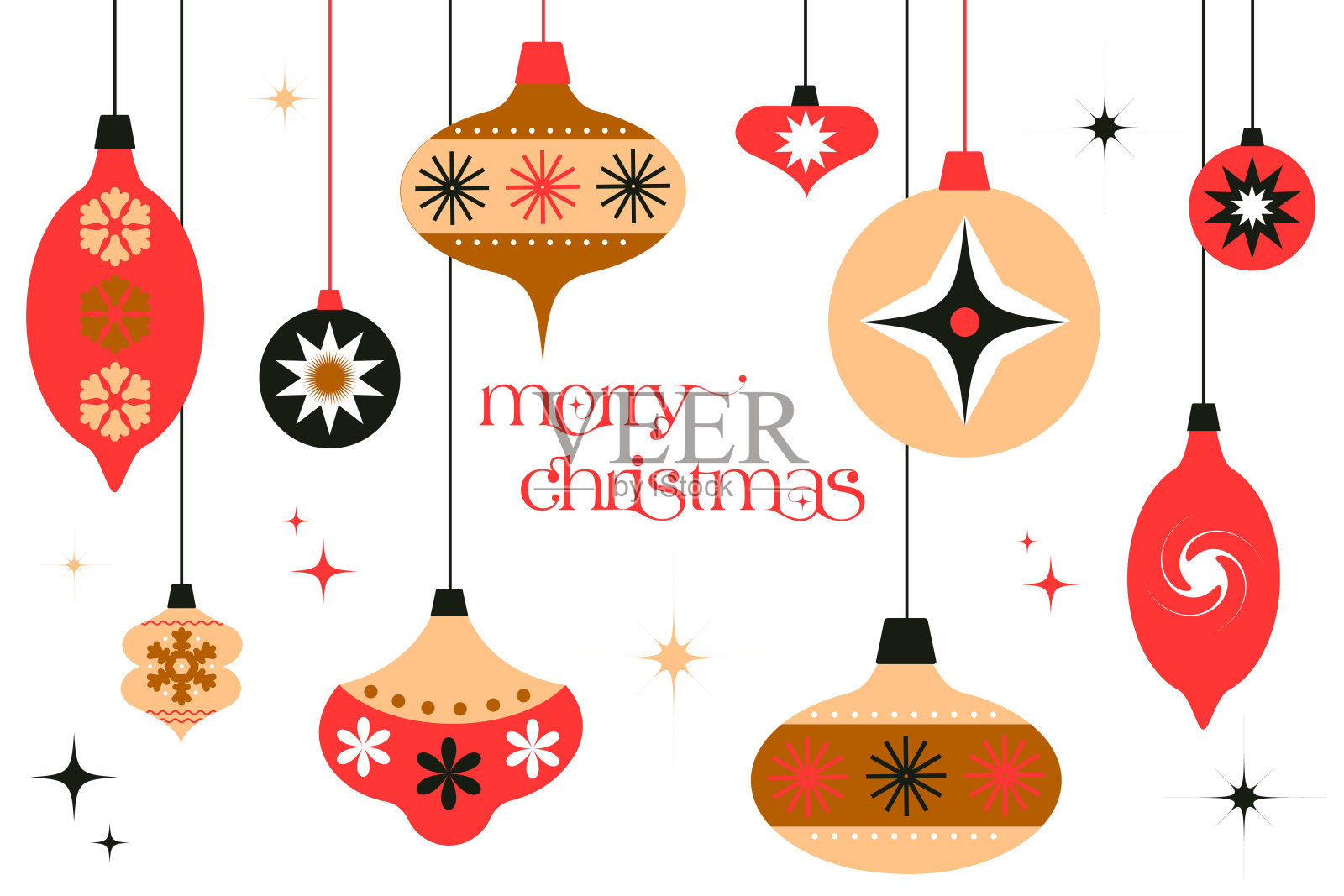 圣诞贺卡快乐插画图片素材