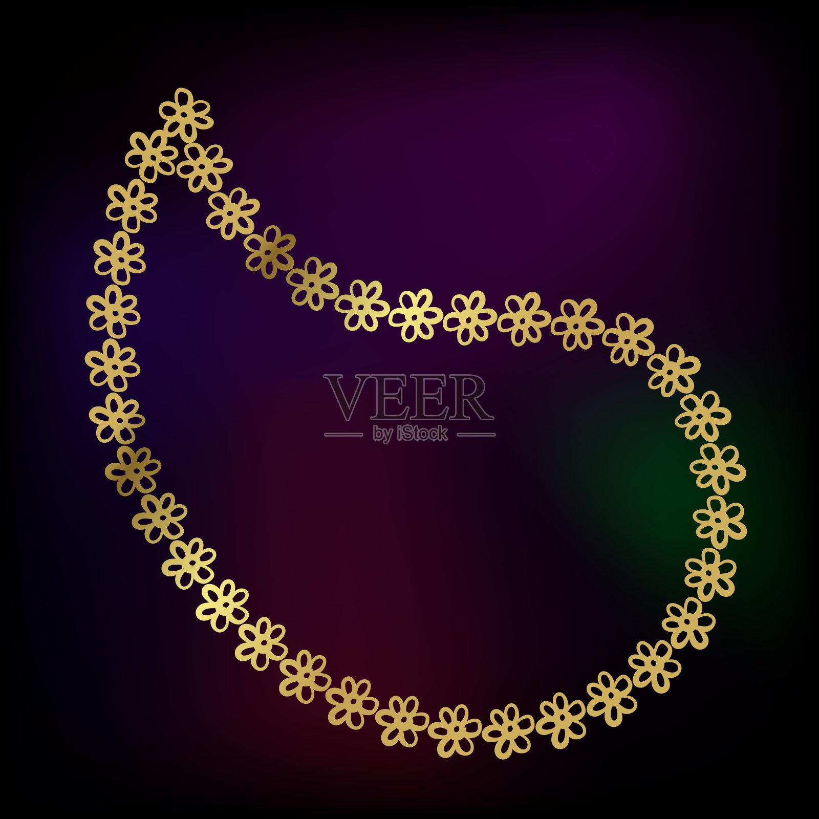 佩斯利框架rangoli印度抽象装饰设计金色矢量插图孤立插画图片素材