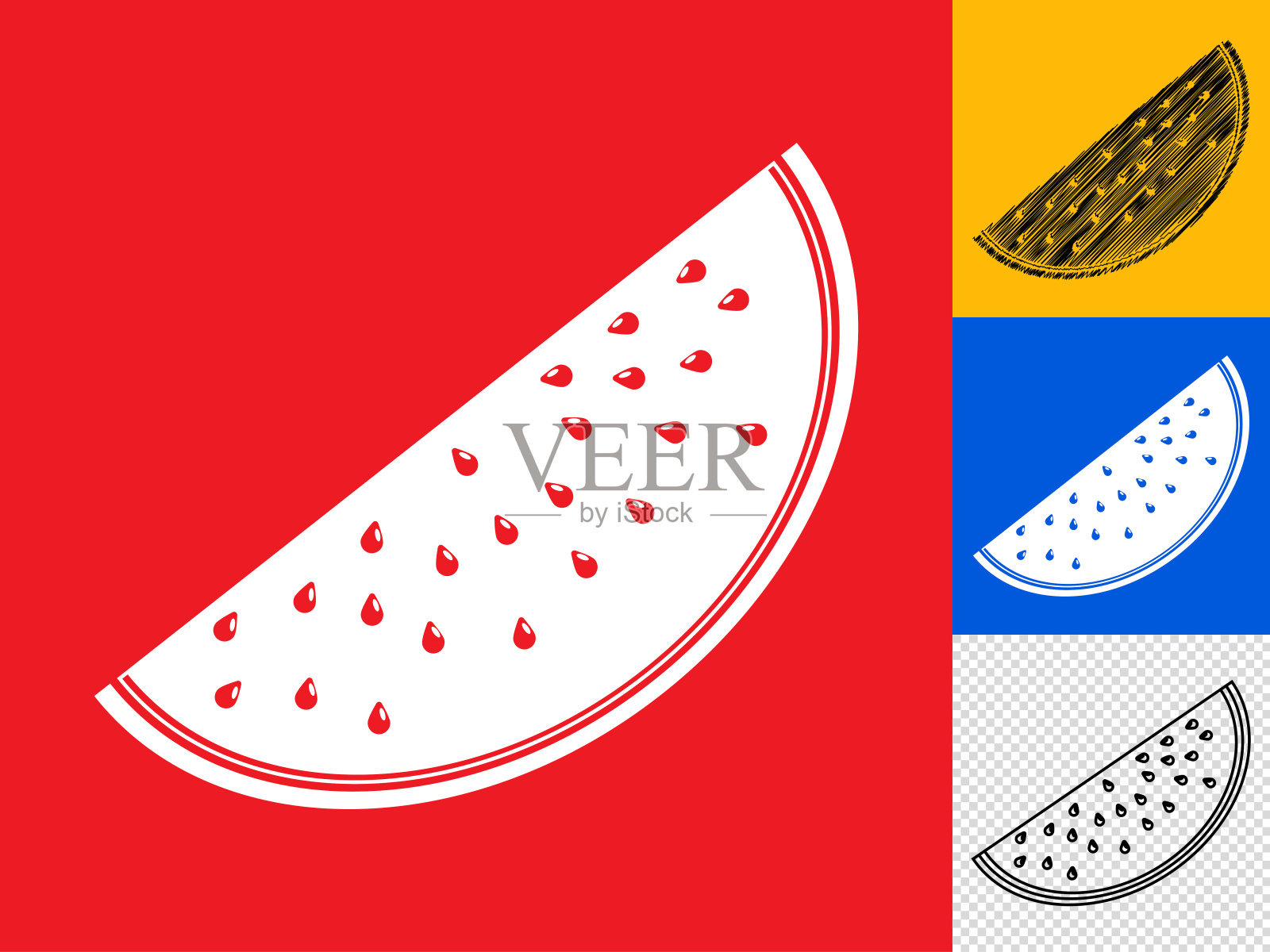 西瓜图标。插画图片素材