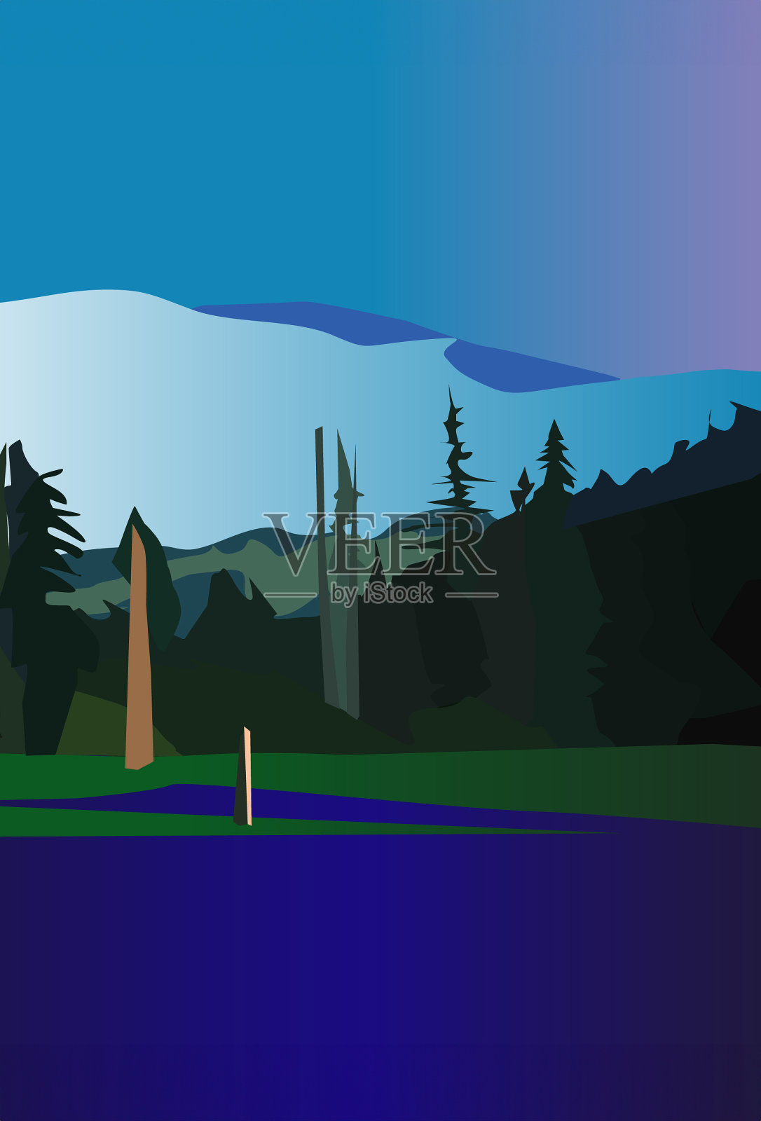 阿拉斯加风景插画图片素材