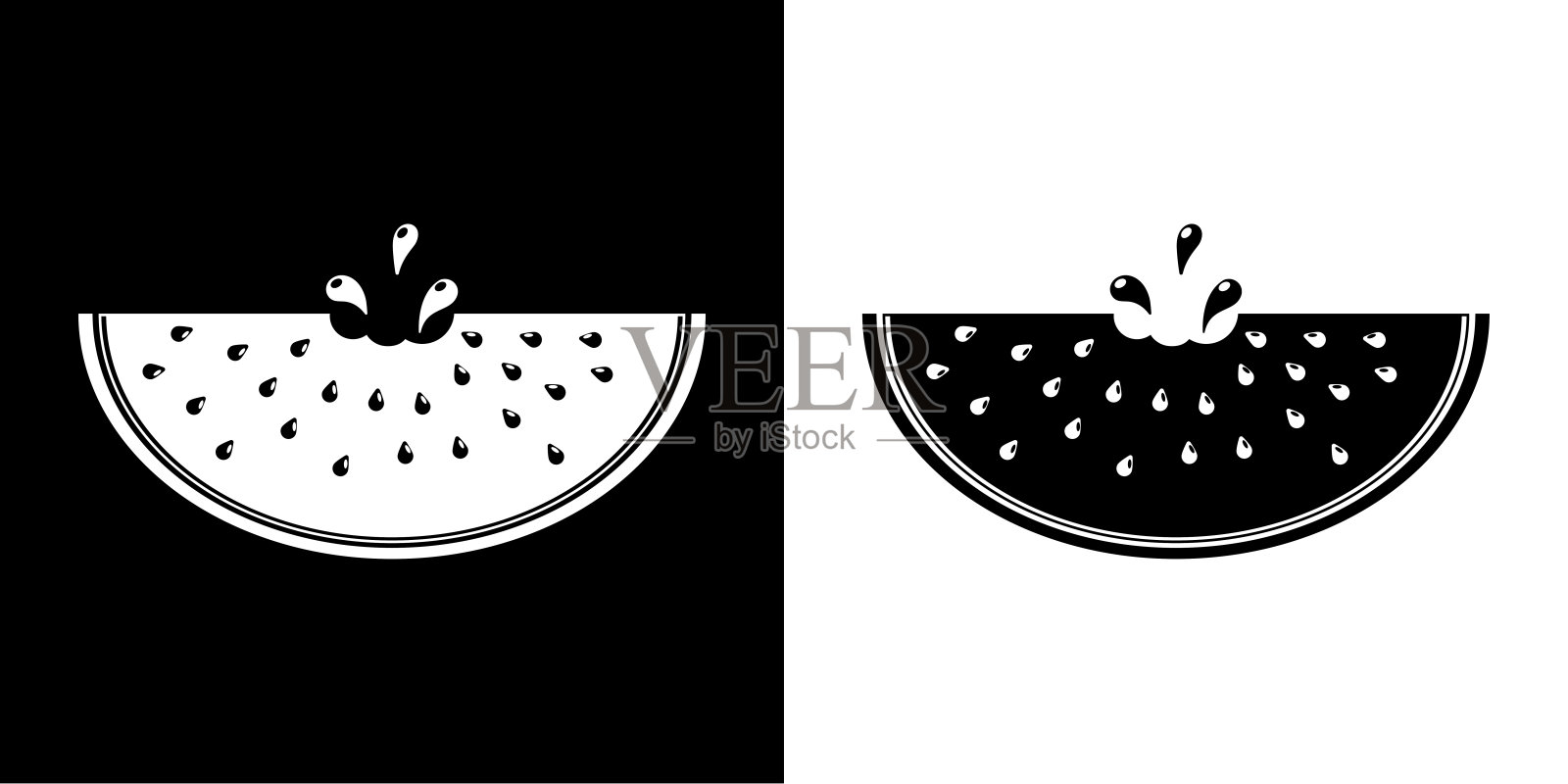 西瓜图标。插画图片素材