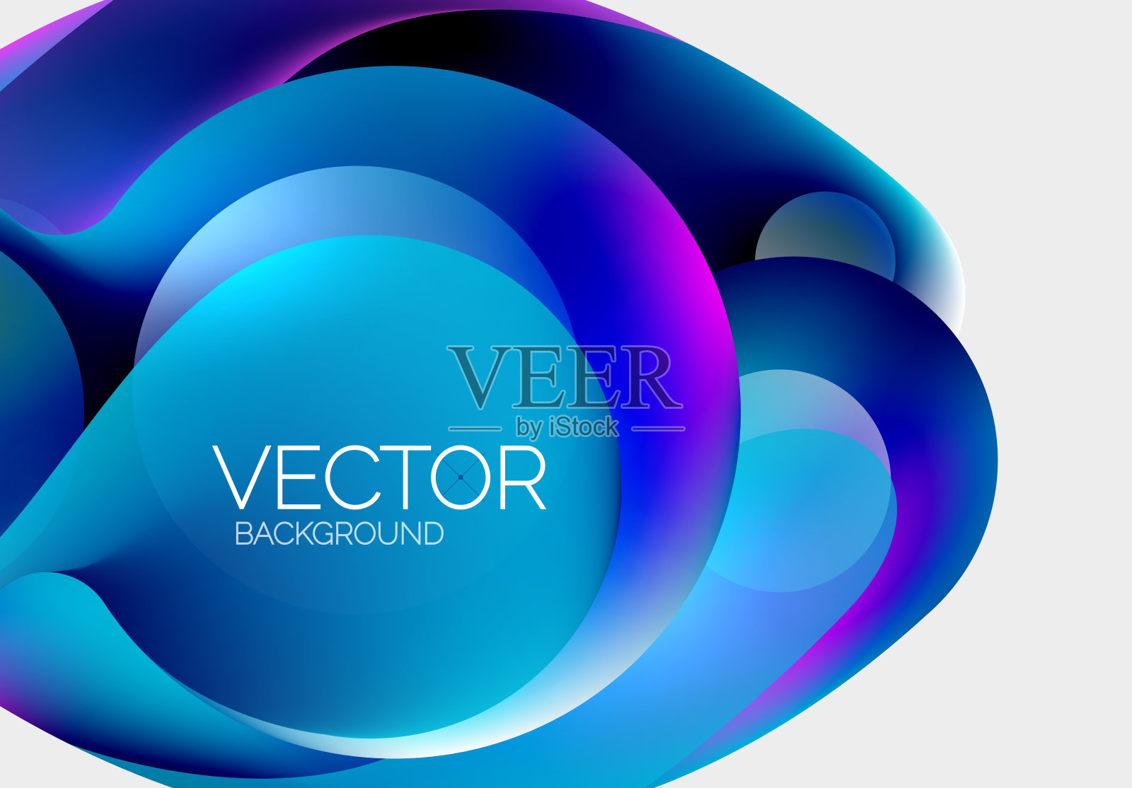 美丽的流动圆形和圆形抽象的背景。液体色泡成分插画图片素材