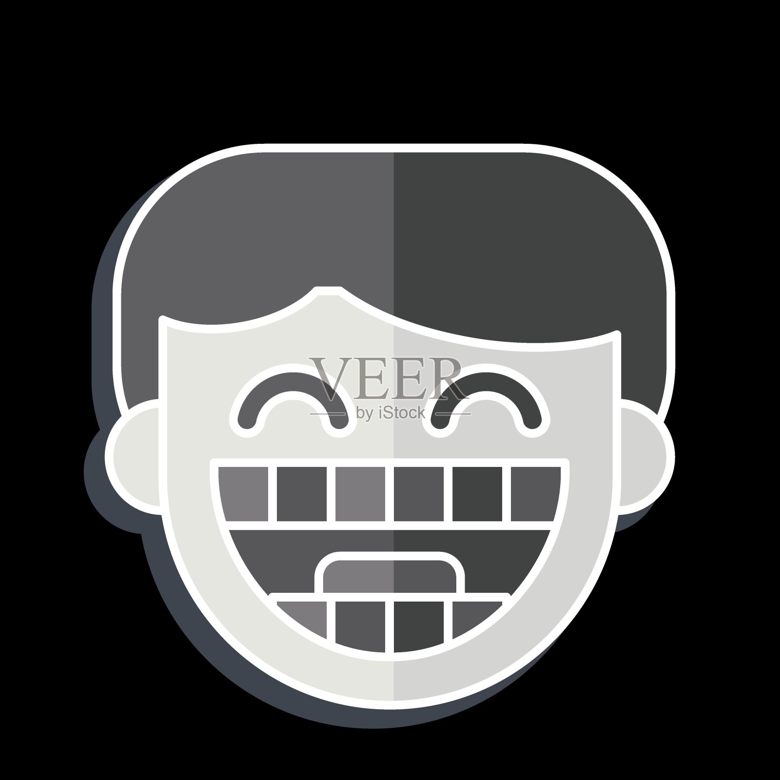 Icon牙套。与牙医有关的符号。光滑的风格。简单的设计可编辑。简单的说明插画图片素材