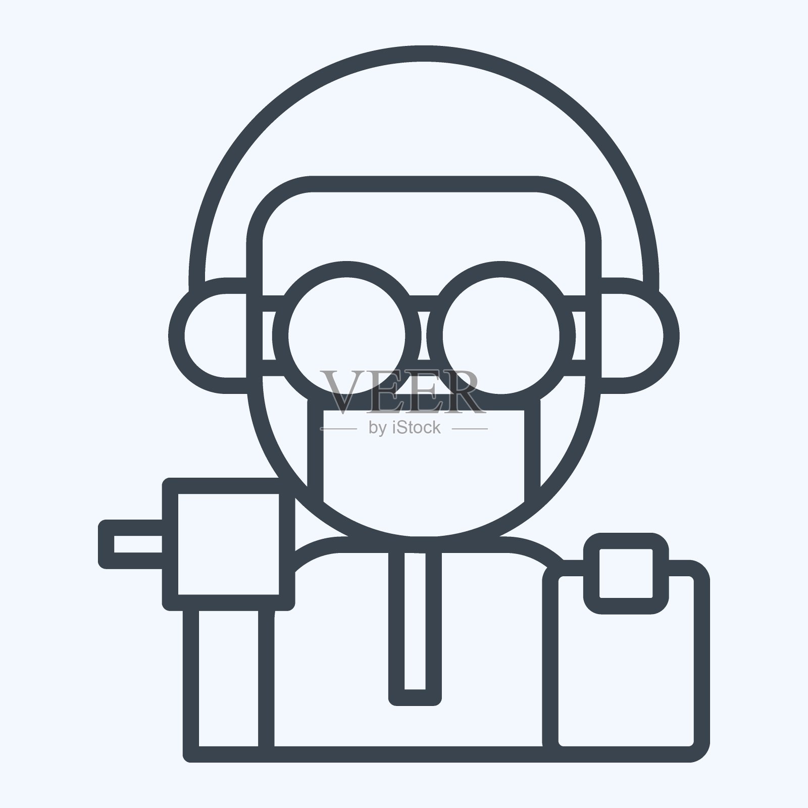 图标的牙医。与牙医有关的符号。行风格。简单的设计可编辑。简单的说明插画图片素材