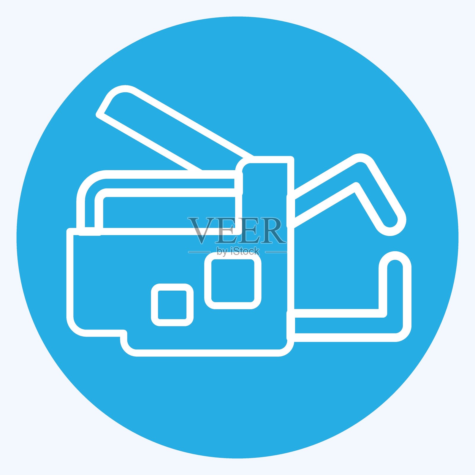 图标点焊。与焊机设备有关的符号。蓝眼睛的风格。简单的设计可编辑。简单的说明插画图片素材