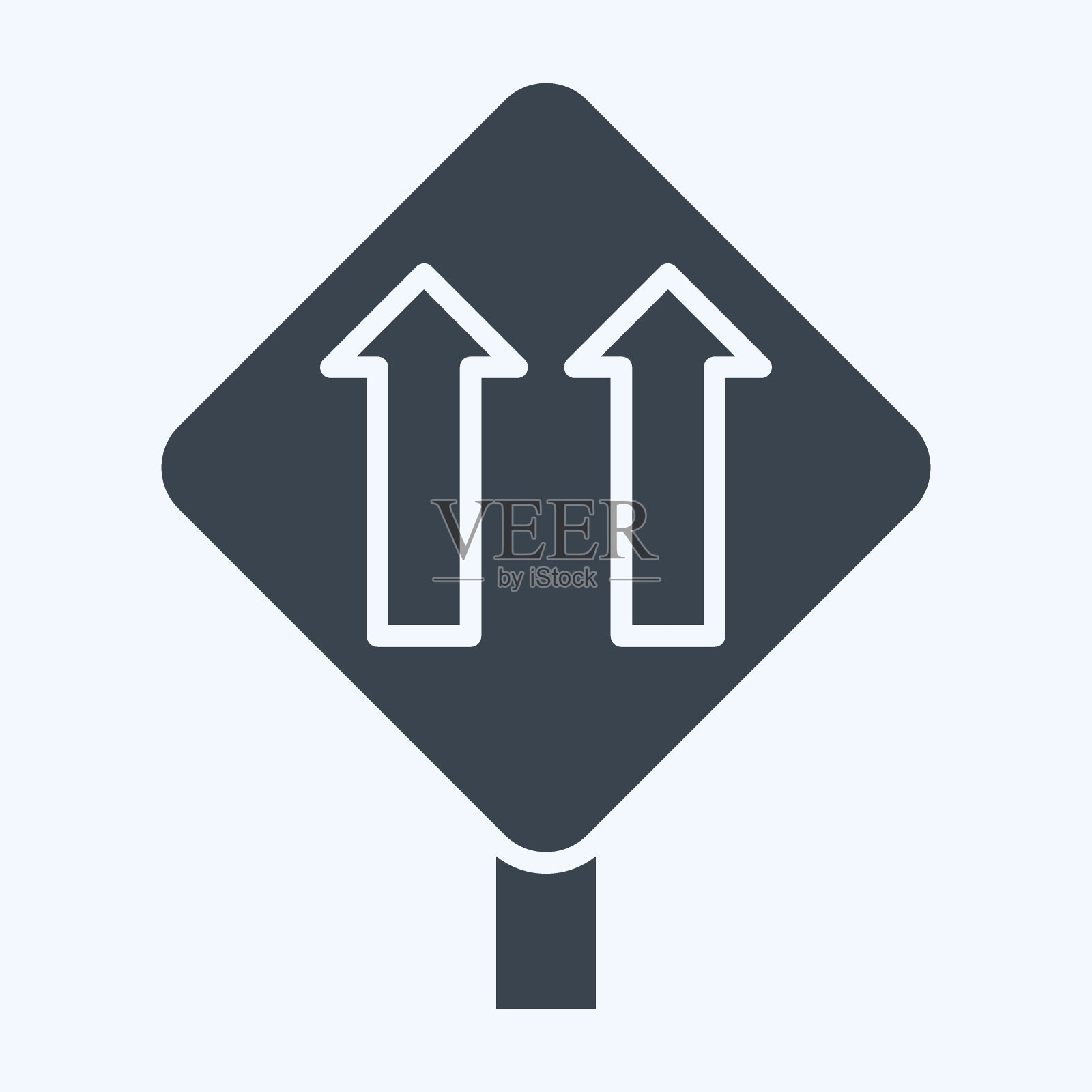 图标单向交通。与道路标志符号有关。字形风格。简单的设计可编辑。简单的说明插画图片素材