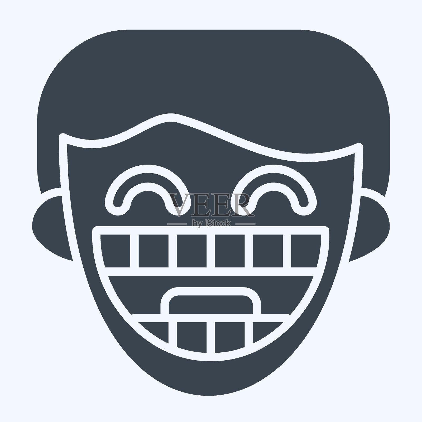 Icon牙套。与牙医有关的符号。字形风格。简单的设计可编辑。简单的说明插画图片素材