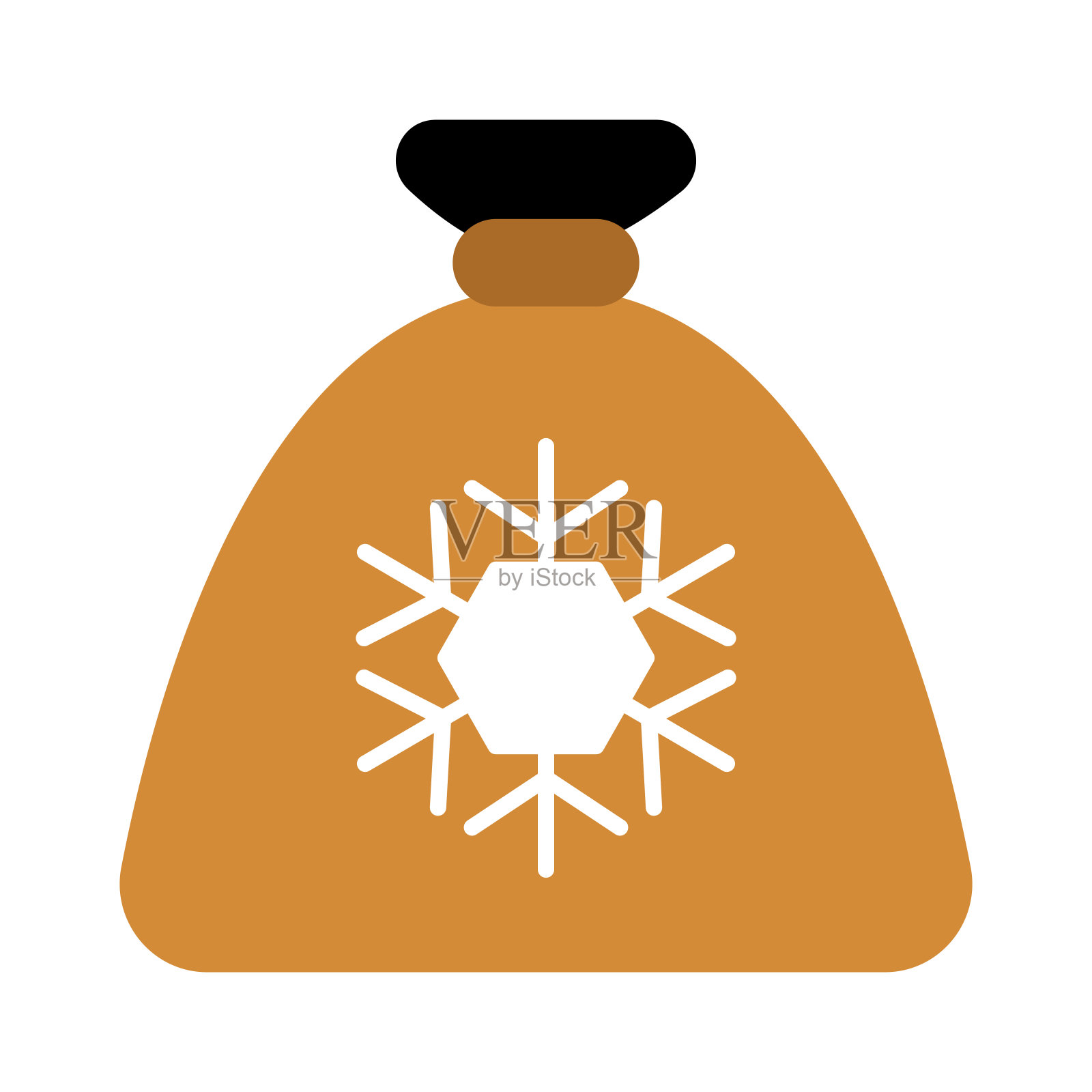 豪华圣诞老人包与礼物波西米亚风格的图标插画图片素材