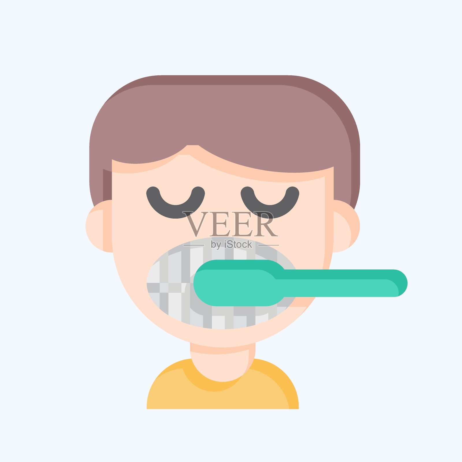 图标的牙刷。与牙医有关的符号。平的风格。简单的设计可编辑。简单的说明插画图片素材