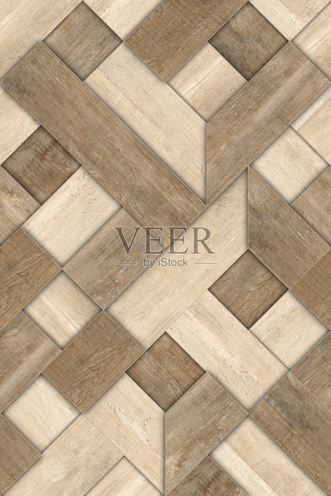 几何装饰。大理石和木制的纹理。拼花地板元素。照片摄影图片