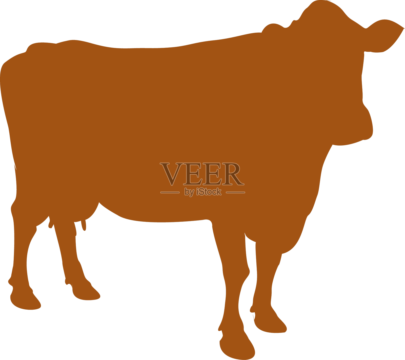 农场动物奶牛剪影设计元素图片