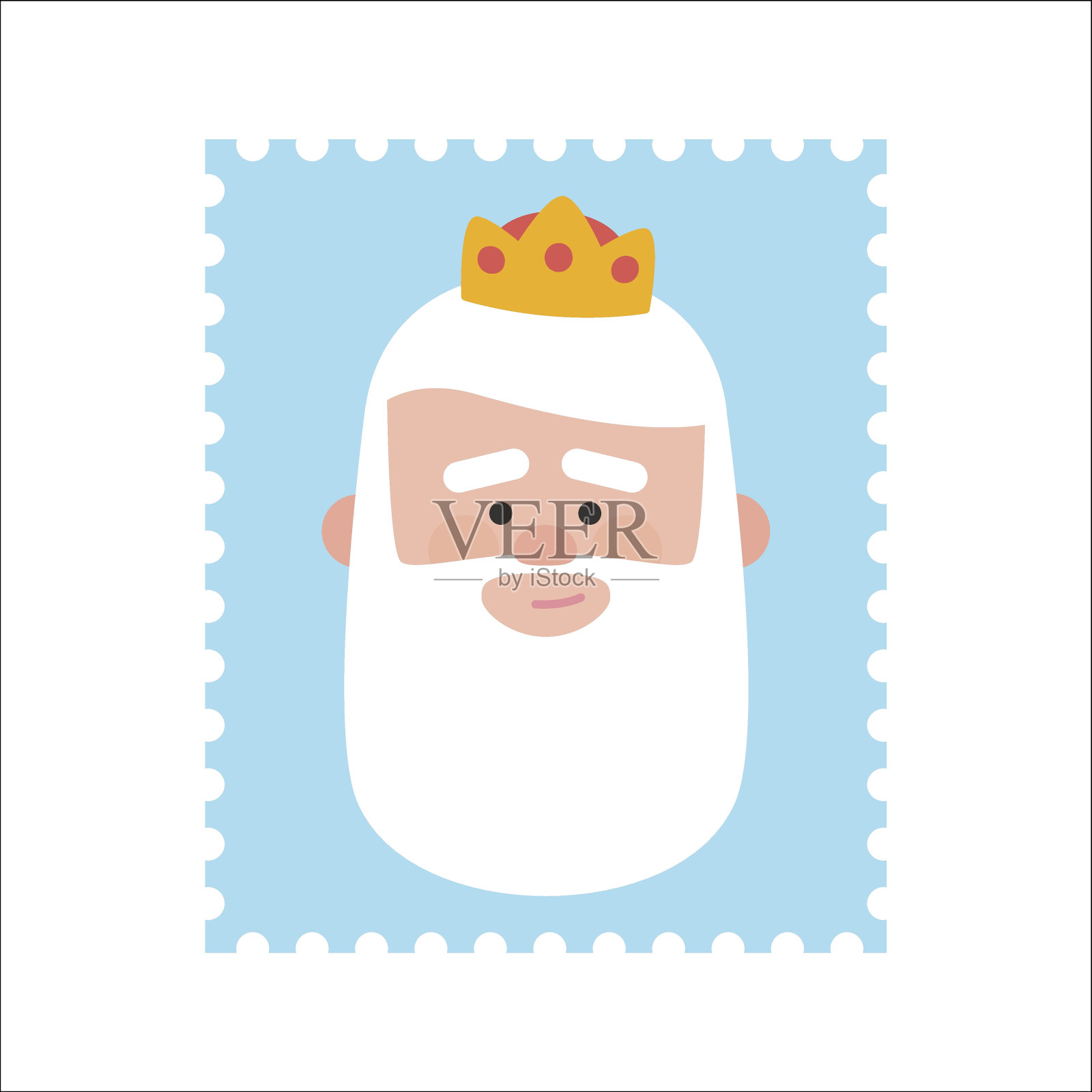 梅尔乔国王邮票。圣诞装饰品孤立矢量化。贤士，智者插画图片素材