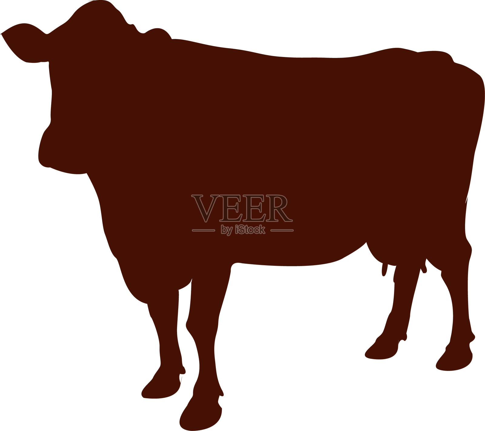 奶牛剪影设计元素图片