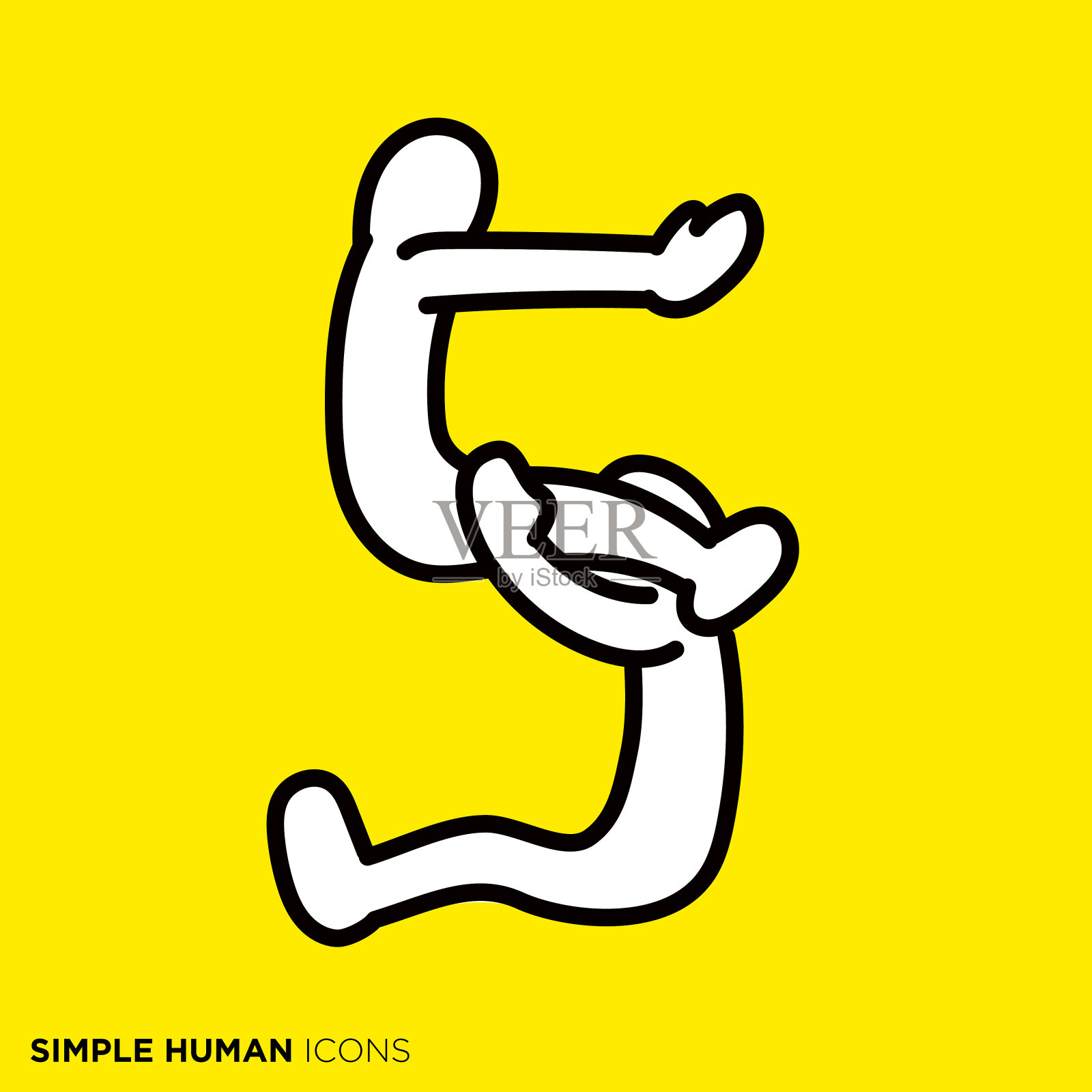 成为简单人数列中“5”号的人插画图片素材