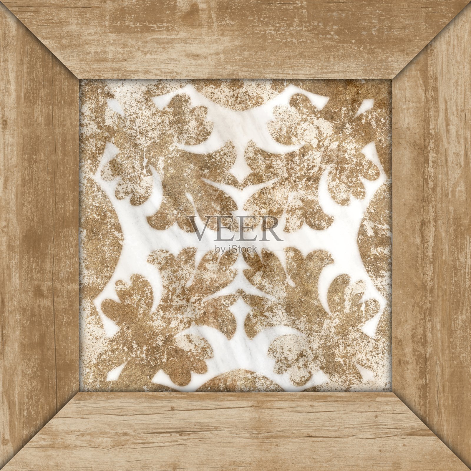 几何装饰。大理石和木制的纹理。拼花地板元素。照片摄影图片