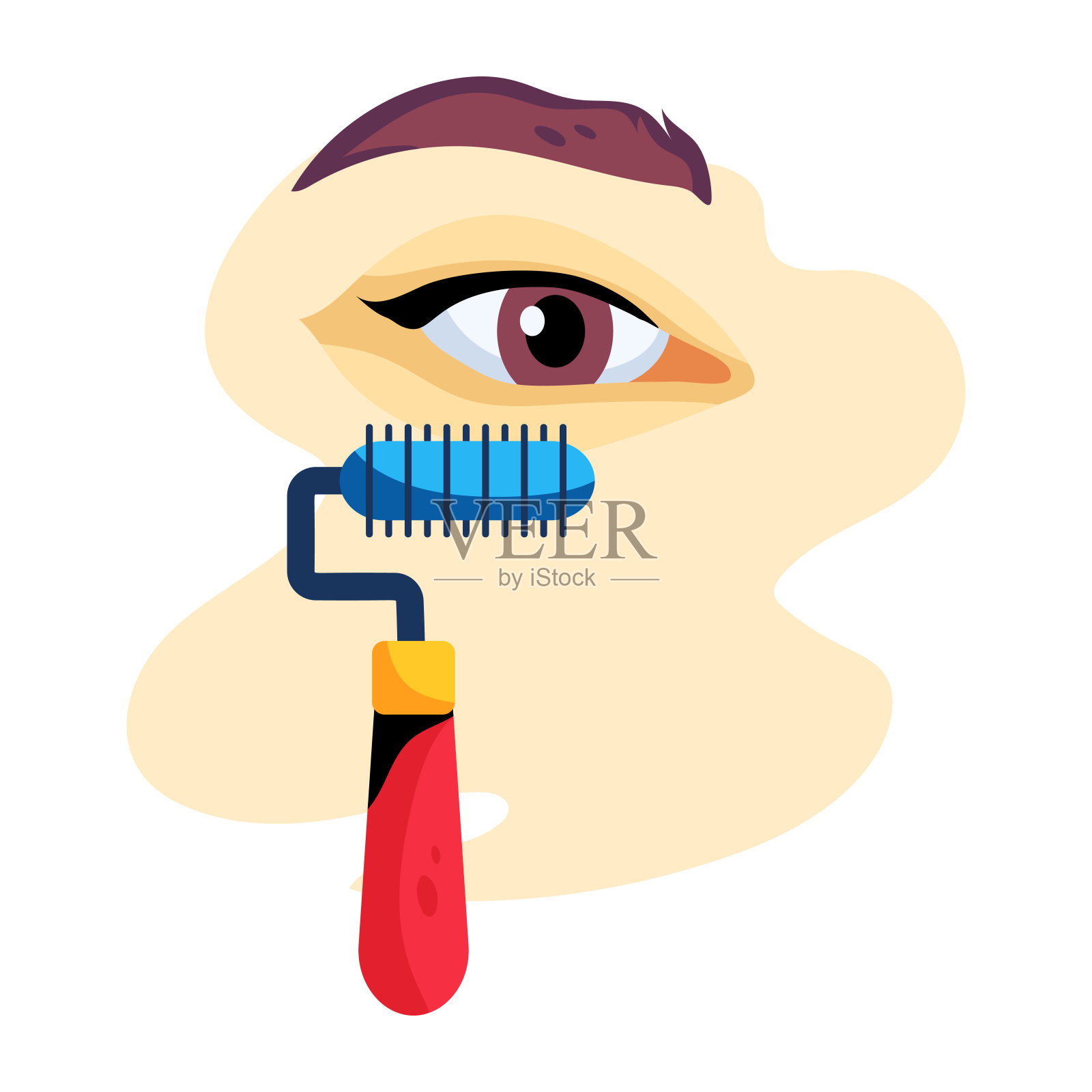 面对辊插画图片素材