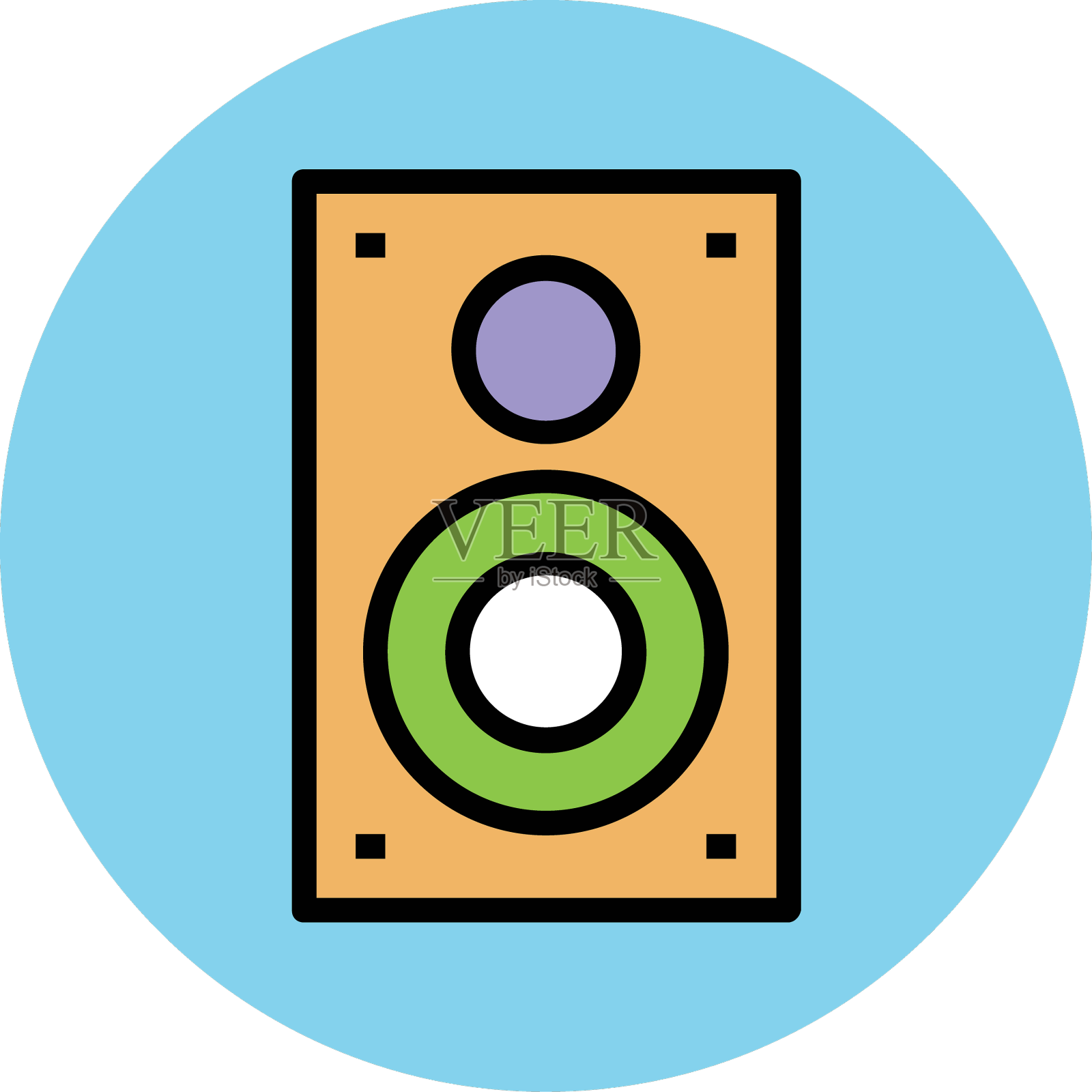 现代音乐和声音图标概念设计元素图片