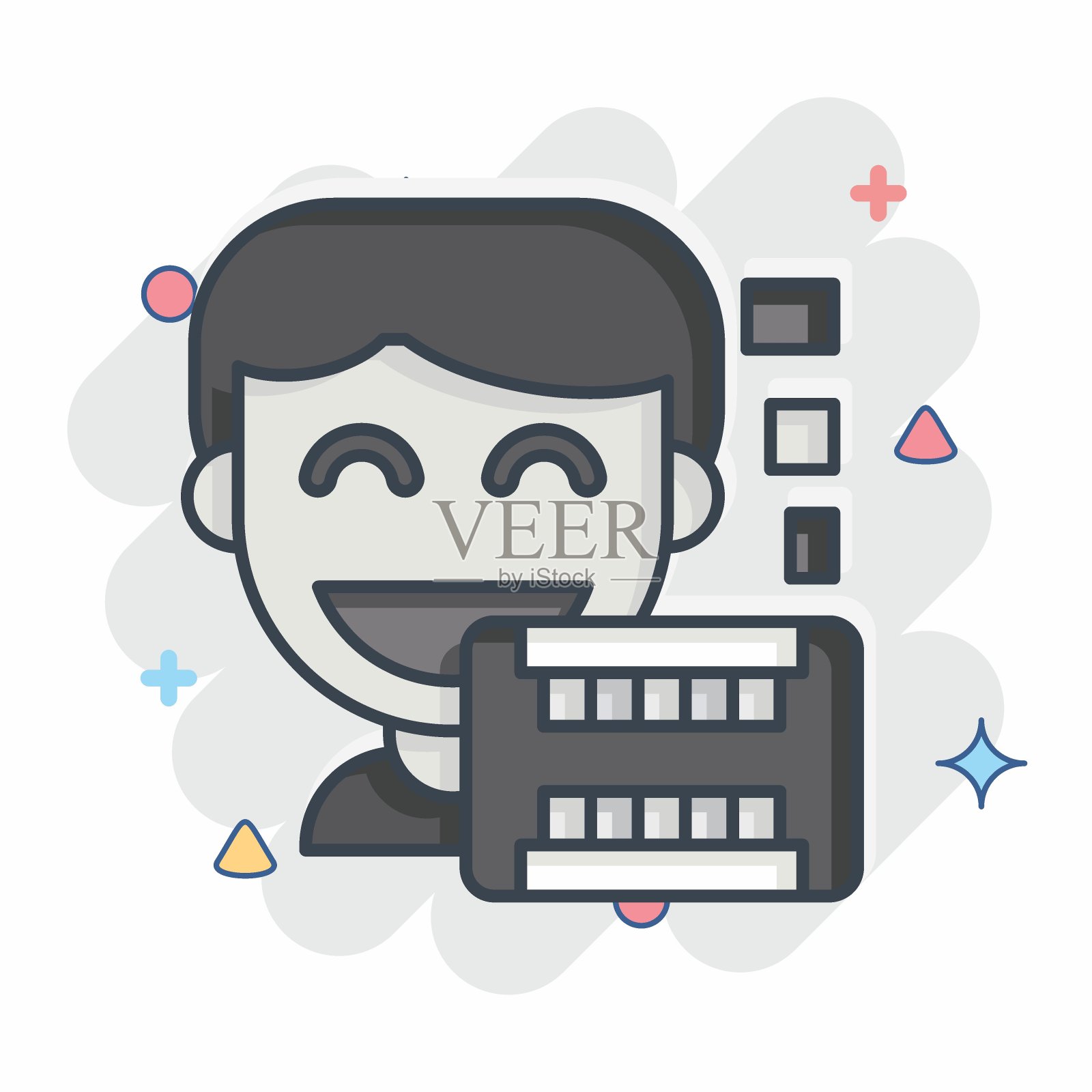 图标的x射线。与牙医有关的符号。漫画风格。简单的设计可编辑。简单的说明插画图片素材