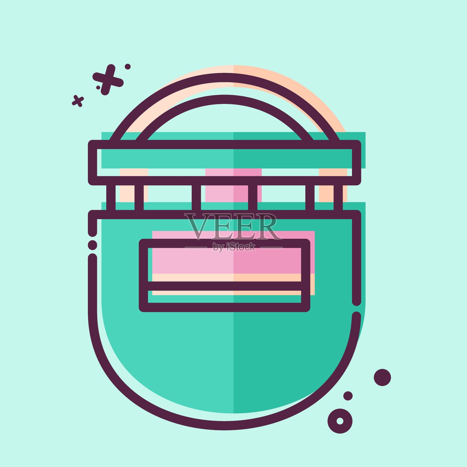 图标焊接掩模。与焊机设备有关的符号。MBE风格。简单的设计可编辑。简单的说明插画图片素材