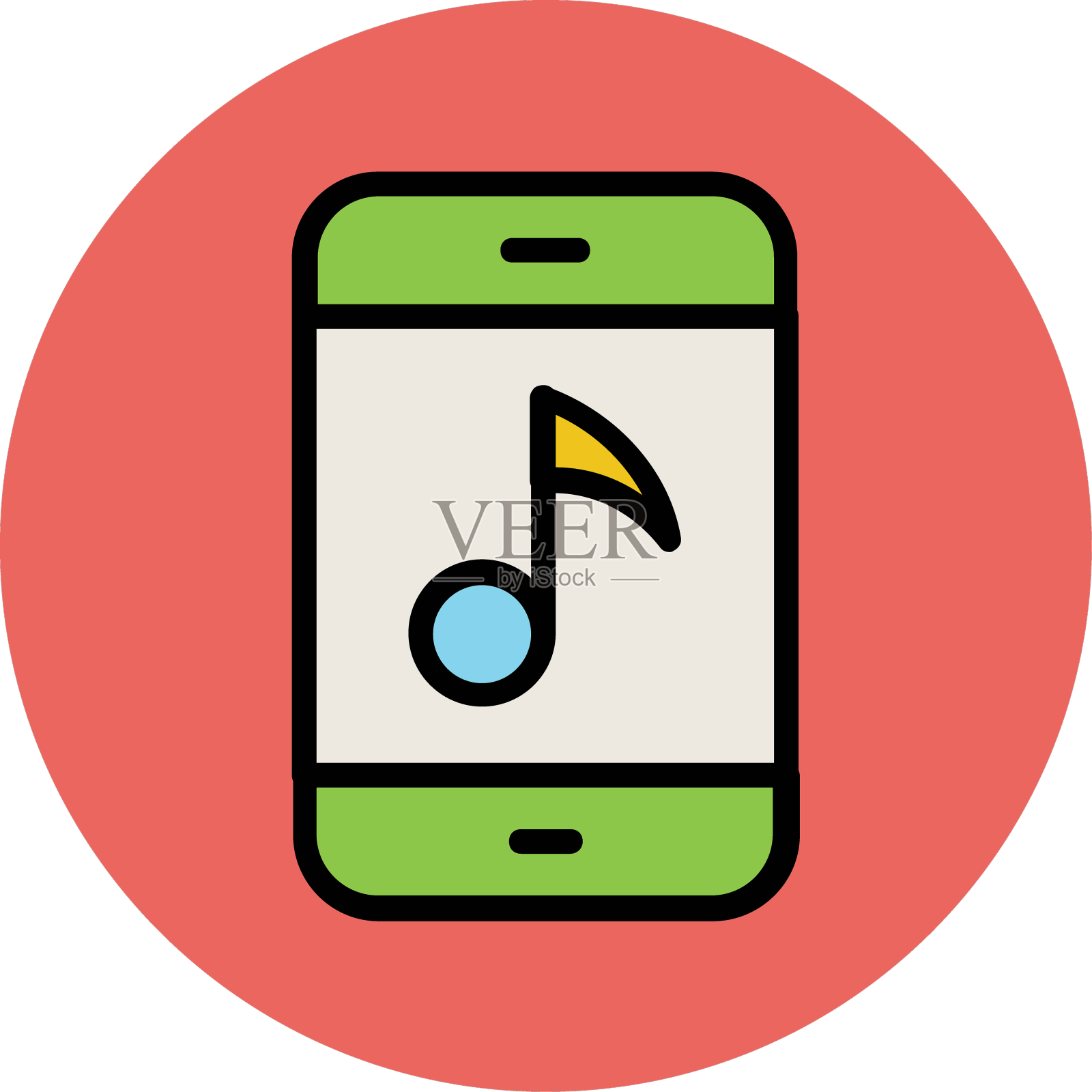 现代音乐和声音图标概念设计元素图片