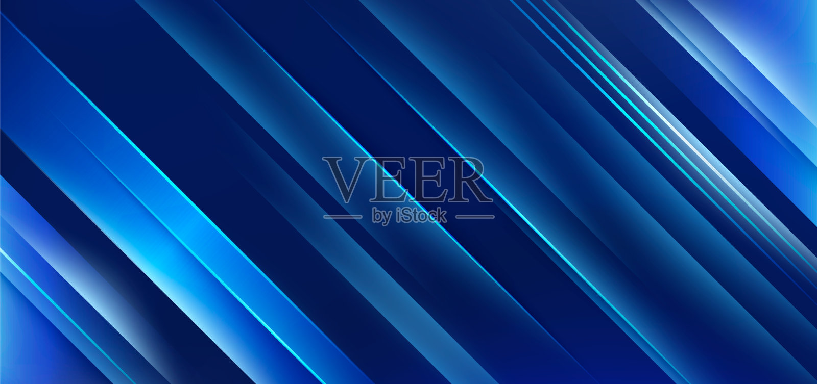 现代深蓝色渐变剪纸几何抽象背景设计插画图片素材