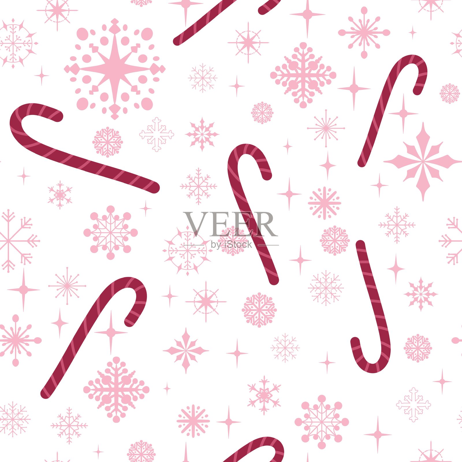 冬季圣诞无缝图案包装纸插画图片素材