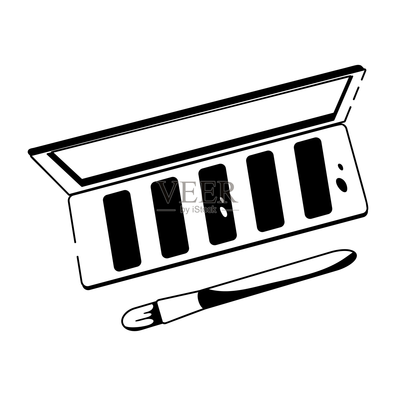 眼影调色板插画图片素材