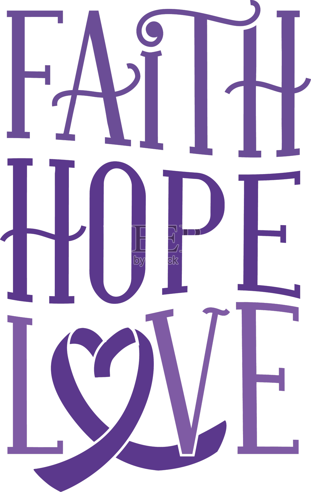 信仰希望爱丝带贴纸徽章设计元素图片