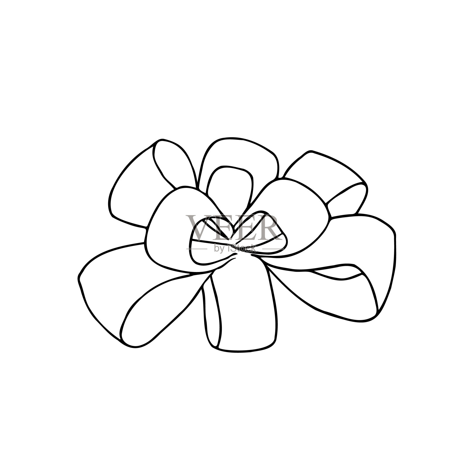 礼品盒中的蝴蝶结剪影。轮廓图。手绘矢量插图。设计元素。用于着色，卡片，印刷，包装，邀请函，名片，广告插画图片素材