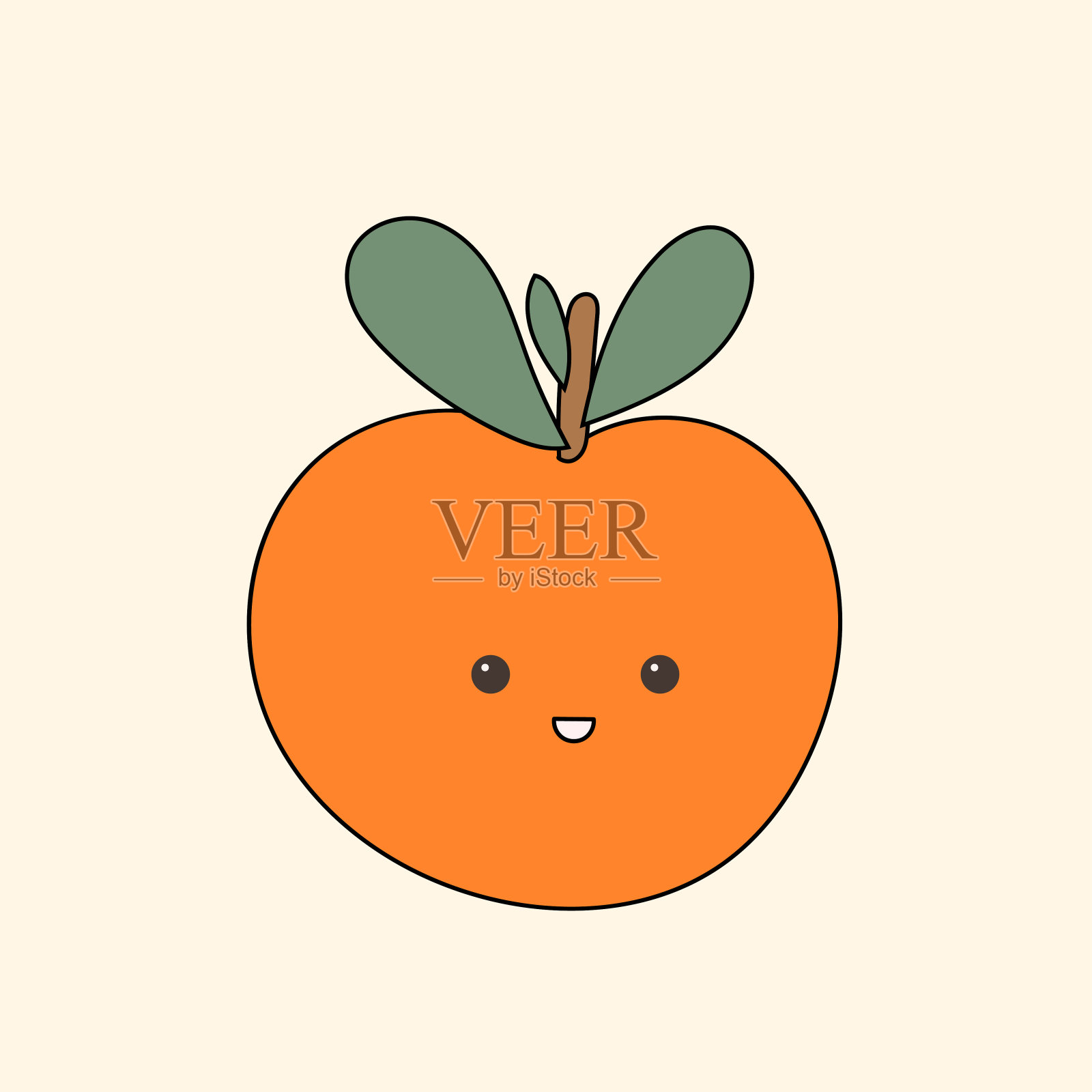 水果轮廓明亮的渐变纹理极简可爱的卡哇伊符号元素图标插画图片素材