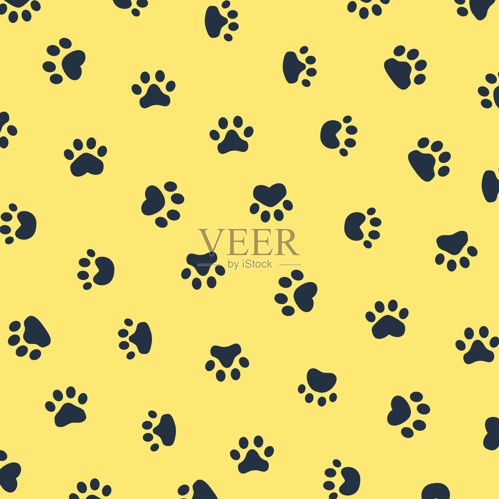 矢量无缝模式与爪印的背景。动物印花矢量插图插画图片素材